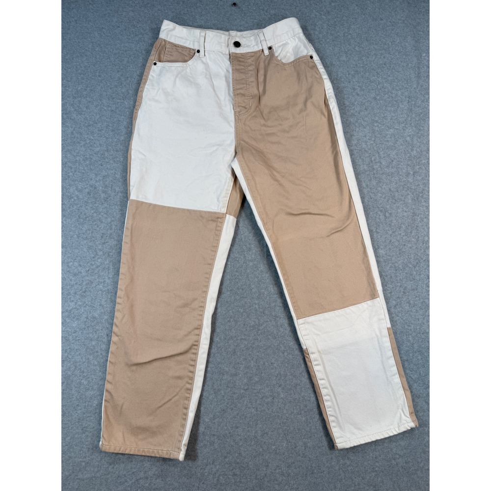 PacSun 27 High Rise Straight Colorblock Streetwear Cotton Button Fly Pants